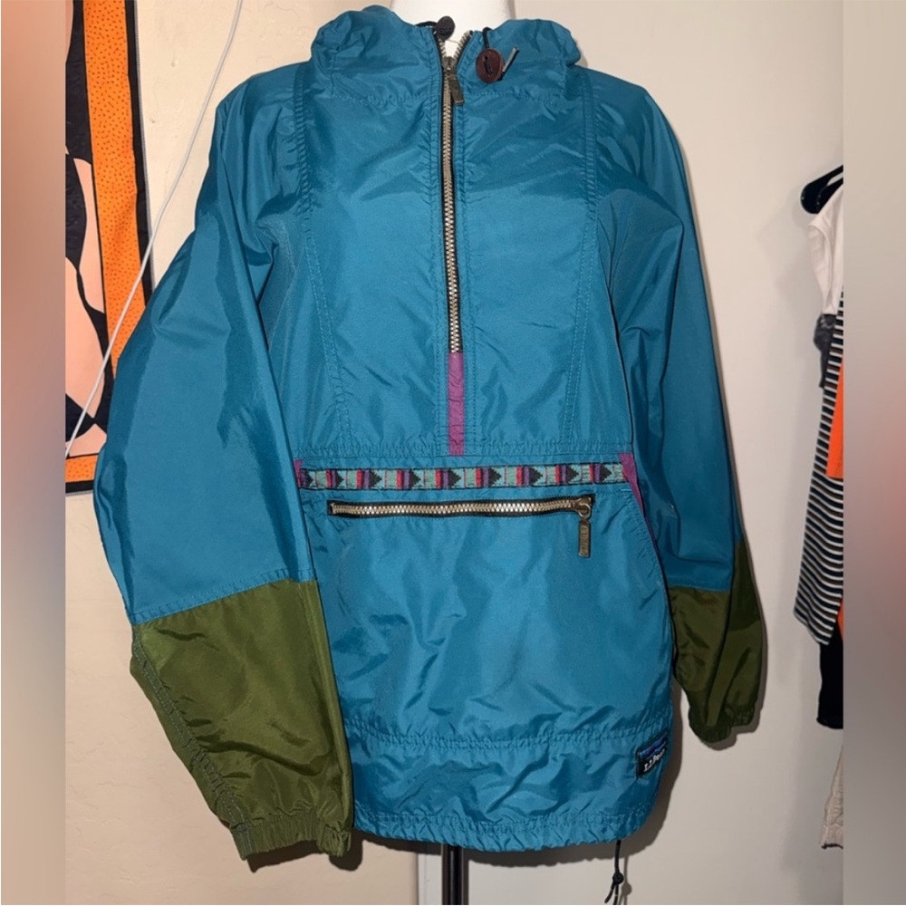 L.L Bean Teal&Olive Mtn Classic Windbreaker Jacket
